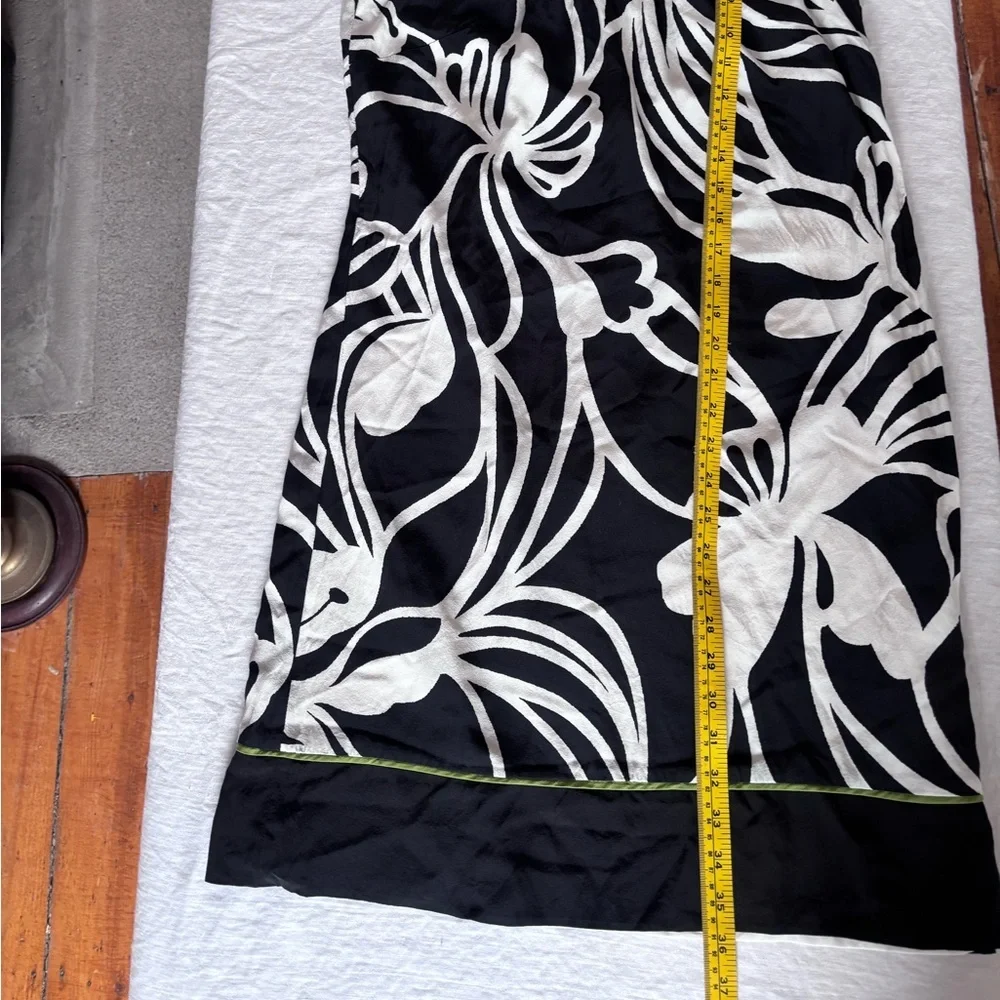 Women’s Anne Taylor Silk Black And White Floral A Line Sleeveless Back Zip Lined - Picture 9 of 11